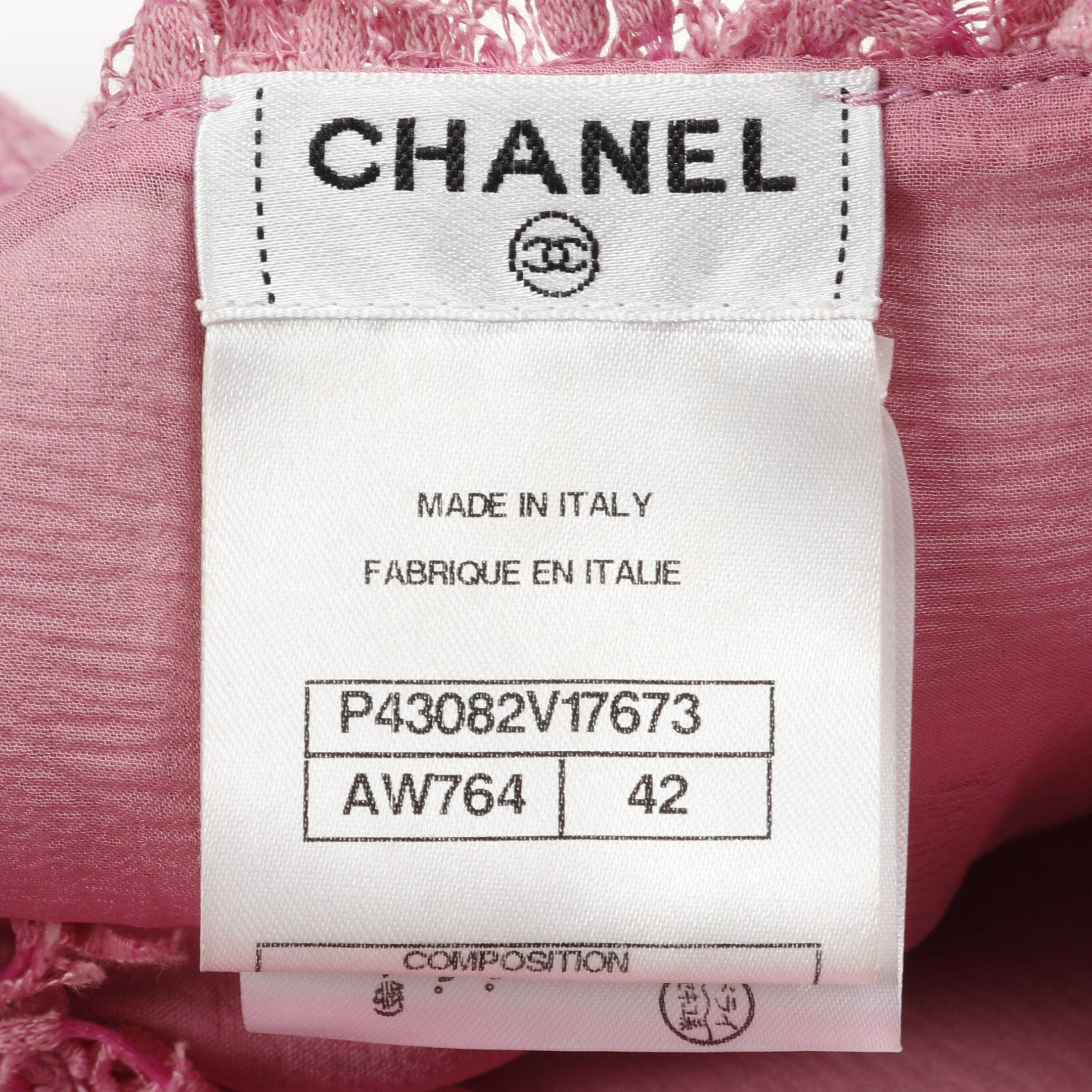 Chanel Chanel Tweed Blouse Cotton Nylon Pink Size ONE SIZE - 5 Thumbnail