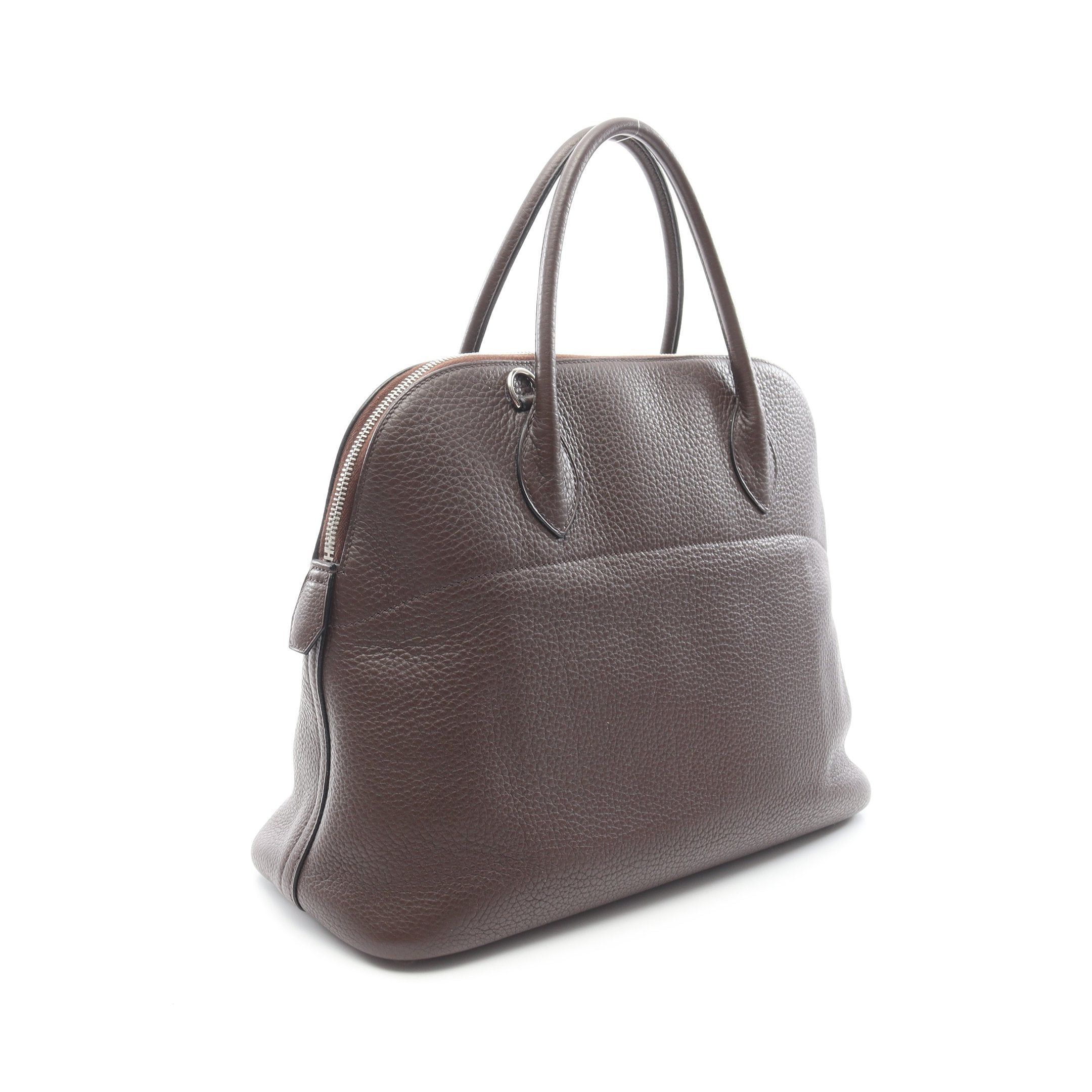 Hermes Hermes Bolide 35 Handbag Togo Dark Brown Silver Hardware □L Stamp Size ONE SIZE - 2 Thumbnail