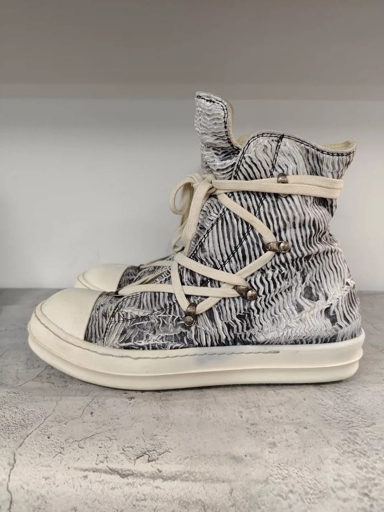Rick Owens Rick Owens High Top Canvas Sneakers with Stripes-dmc Size US 9 / EU 42 - 2 Thumbnail