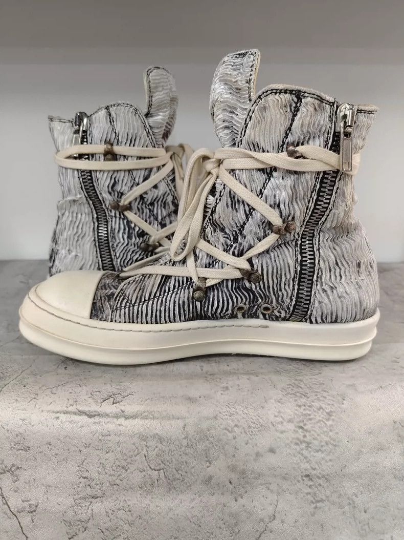 Rick Owens Rick Owens High Top Canvas Sneakers with Stripes-dmc Size US 9 / EU 42 - 6 Thumbnail