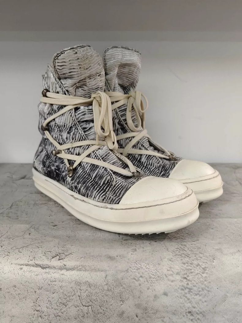 Rick Owens Rick Owens High Top Canvas Sneakers with Stripes-dmc Size US 9 / EU 42 - 3 Thumbnail