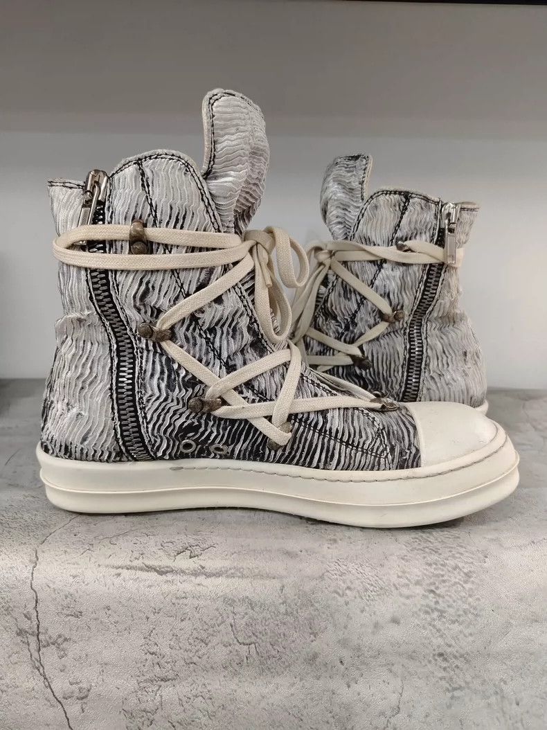 Rick Owens Rick Owens High Top Canvas Sneakers with Stripes-dmc Size US 9 / EU 42 - 5 Thumbnail