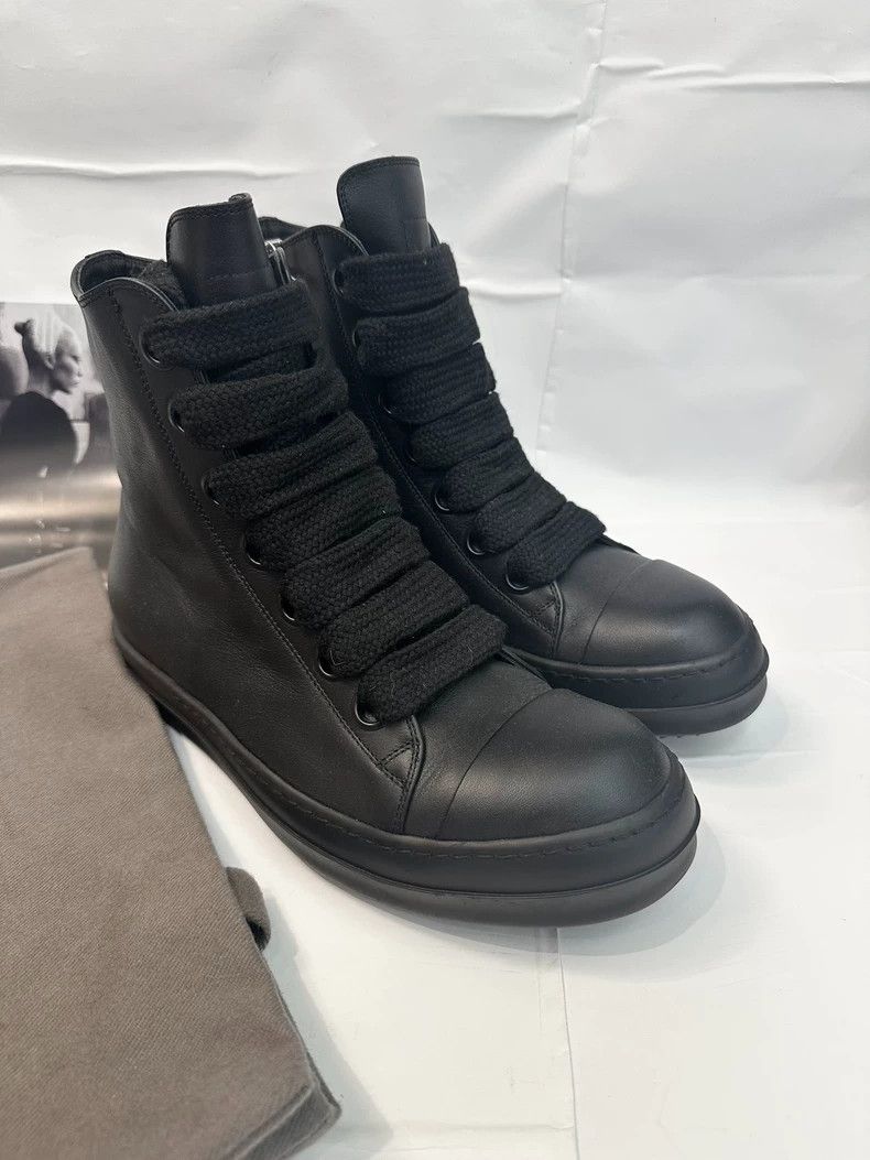 Rick Owens Rick Owens Black High-Top Sneakers with Thick Laces-dmc Size US 9 / EU 42 - 2 Thumbnail