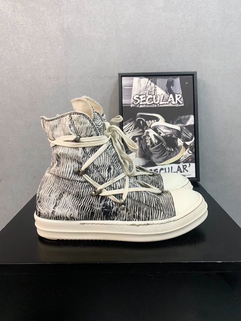 Rick Owens Rick Owens Black and White High-Top Sneakers-dmc Size US 9 / EU 42 - 2 Thumbnail