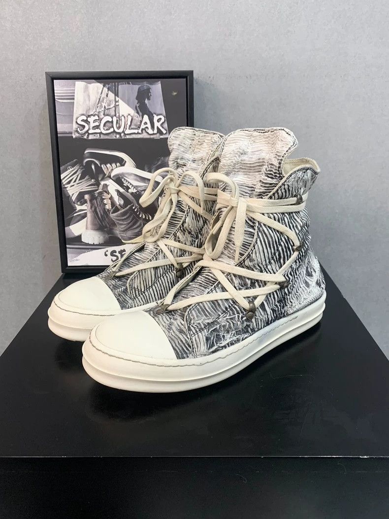 Rick Owens Rick Owens Black and White High-Top Sneakers-dmc Size US 9 / EU 42 - 3 Thumbnail