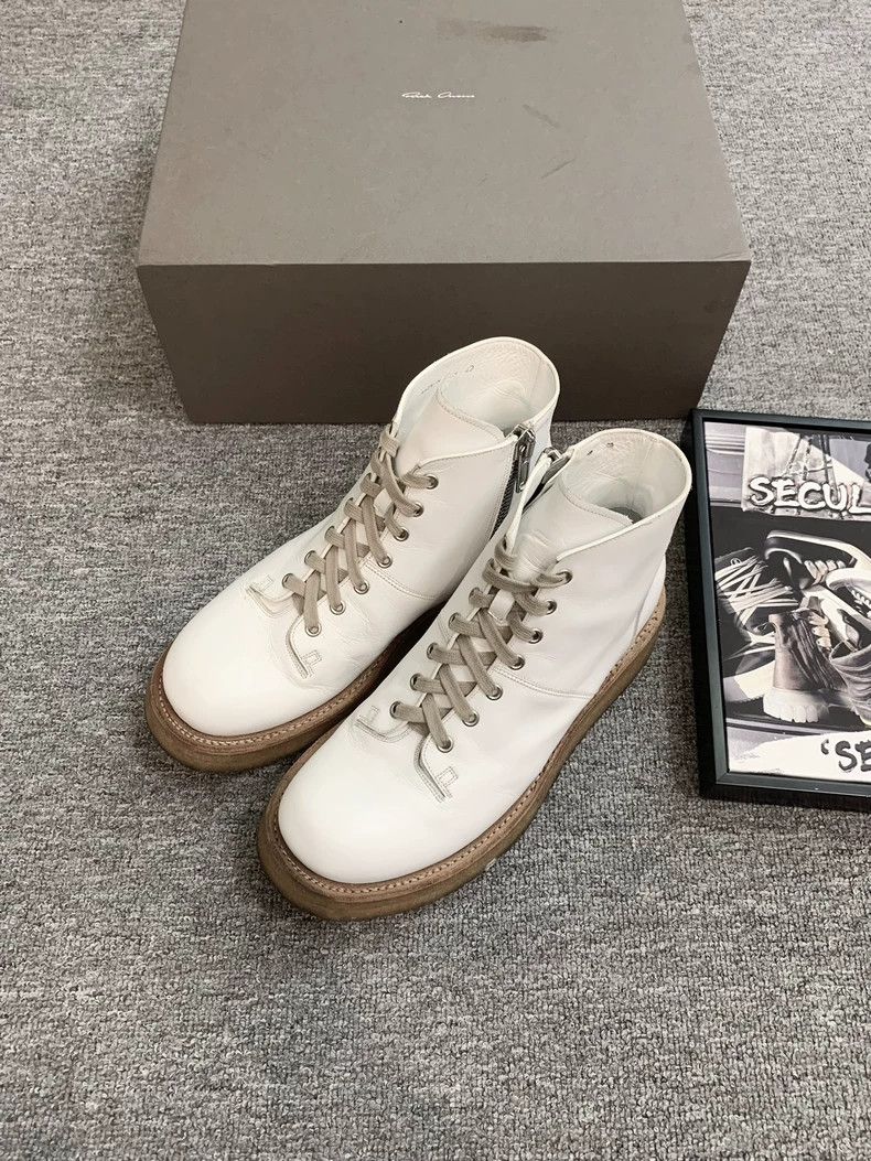 Rick Owens Rick Owens White Leather Short Boots-dmc Size US 9 / EU 42 - 3 Thumbnail