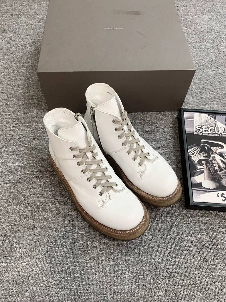 Rick Owens Rick Owens White Leather Short Boots-dmc Size US 9 / EU 42 - 4 Thumbnail