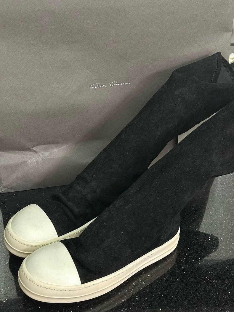 Rick Owens Rick Owens Black White Suede Goddess Boots-dmc Size US 7 / EU 40 - 3 Thumbnail