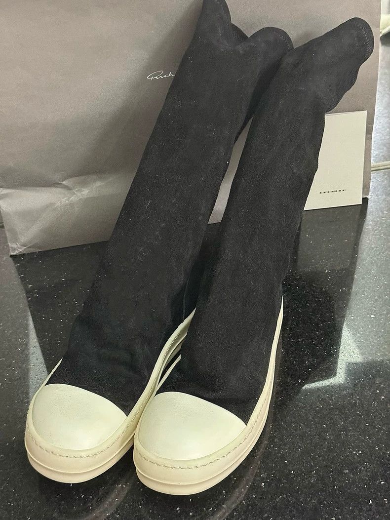 Rick Owens Rick Owens Black White Suede Goddess Boots-dmc Size US 7 / EU 40 - 4 Thumbnail