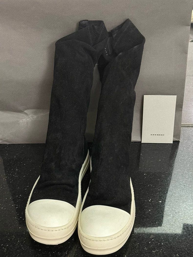 Rick Owens Rick Owens Black White Suede Goddess Boots-dmc Size US 7 / EU 40 - 2 Thumbnail