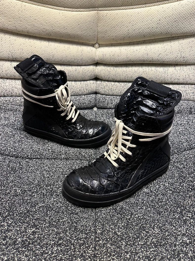 Rick Owens Rick Owens Black Python Leather High Top Sneakers-dmc Size US 8.5 / EU 41-42 - 2 Thumbnail