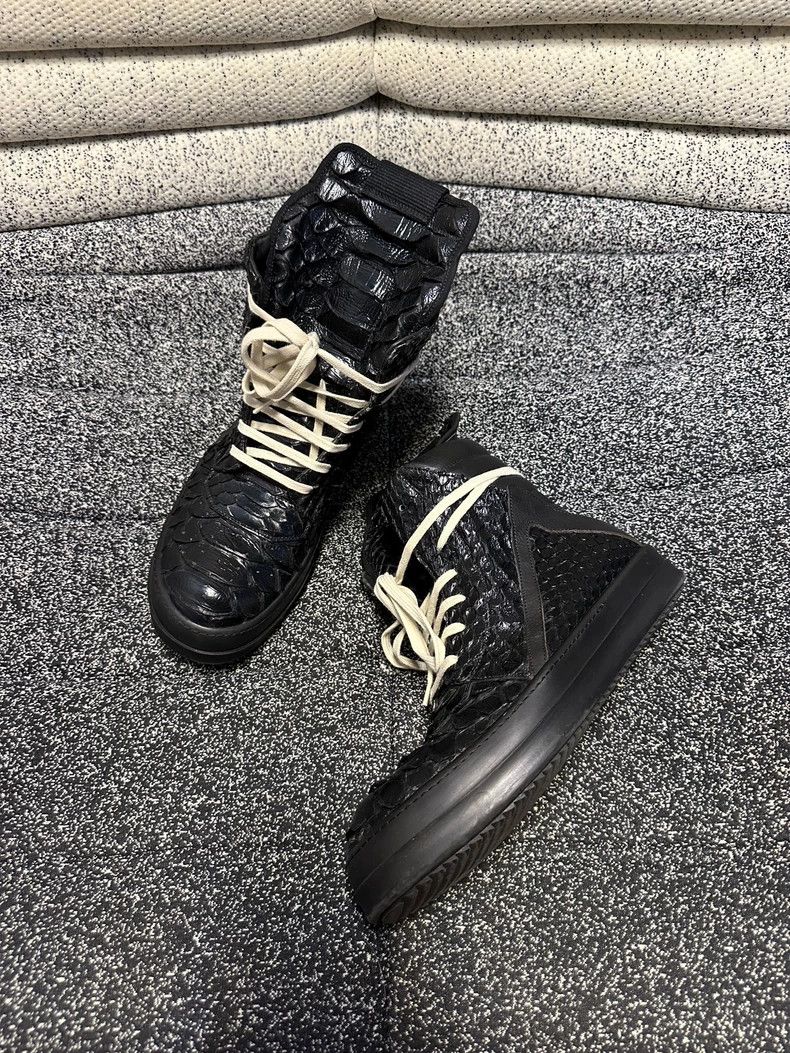 Rick Owens Rick Owens Black Python Leather High Top Sneakers-dmc Size US 8.5 / EU 41-42 - 3 Thumbnail