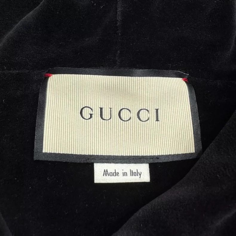 Gucci Velvet Hoodie with Wolf Head Design-dmc