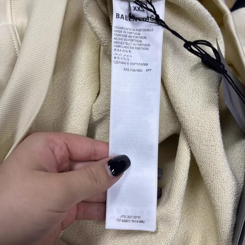Balenciaga Balenciaga Beige Hoodie with Logo Print-dmc Size US XXS / EU 40 - 4 Thumbnail