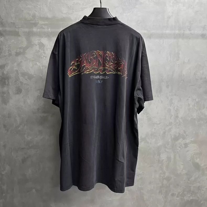 Balenciaga Balenciaga Black Graphic Round Neck Short Sleeve-dmc Size US S / EU 44-46 / 1 - 2 Thumbnail