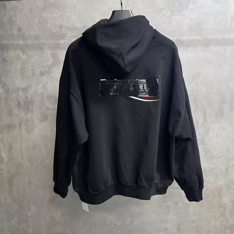 Balenciaga Balenciaga Black Logo Print Hooded Sweatshirt-dmc Size US XL / EU 56 / 4 - 2 Thumbnail