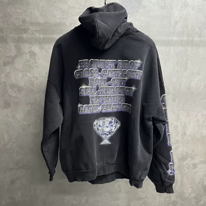 Balenciaga Balenciaga Black Letter Logo Hoodie Sweatshirt-dmc Size US M / EU 48-50 / 2 - 2 Thumbnail