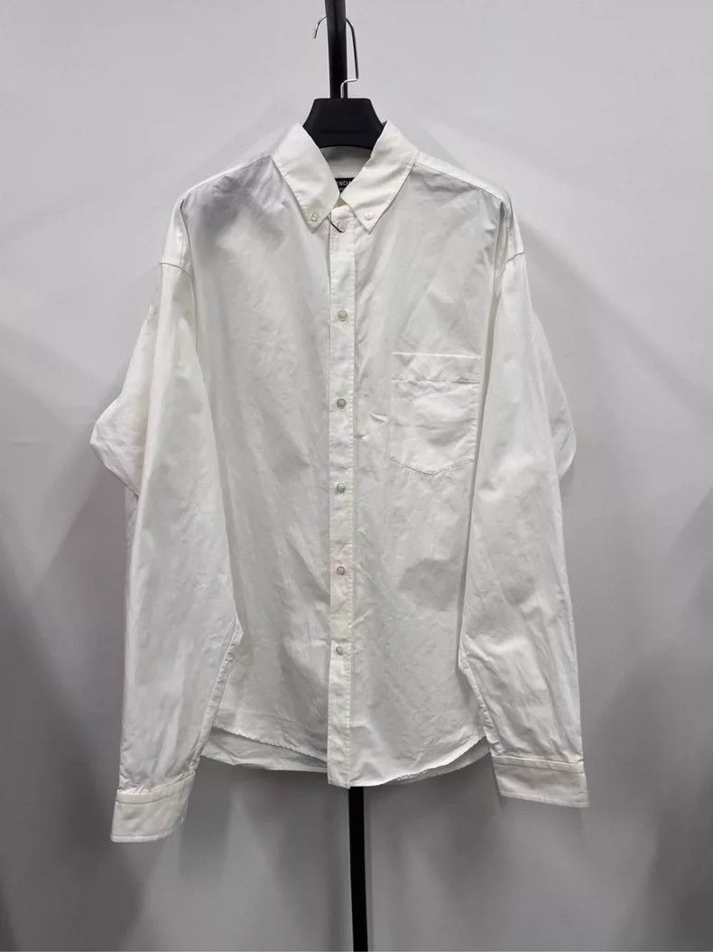 Balenciaga Balenciaga Embroidered Logo Long Sleeve Shirt-dmc Size US M / EU 48-50 / 2 - 2 Thumbnail