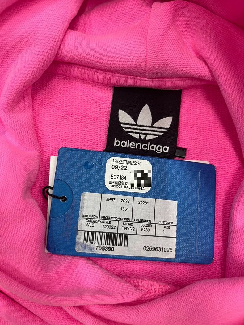 Balenciaga Balenciaga x adidas Pink Hooded Sweatshirt-dmc Size US S / EU 44-46 / 1 - 5 Thumbnail