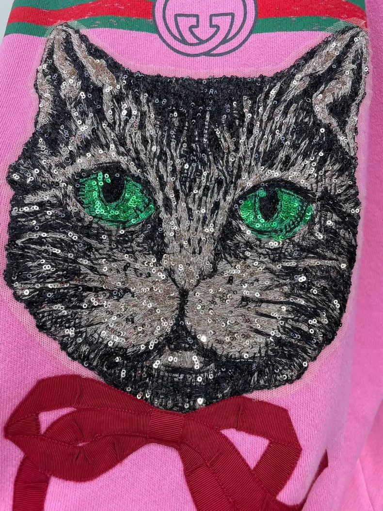 Gucci Gucci Cat Graphic Pink Sweatshirt-dmc Size US M / EU 48-50 / 2 - 4 Thumbnail