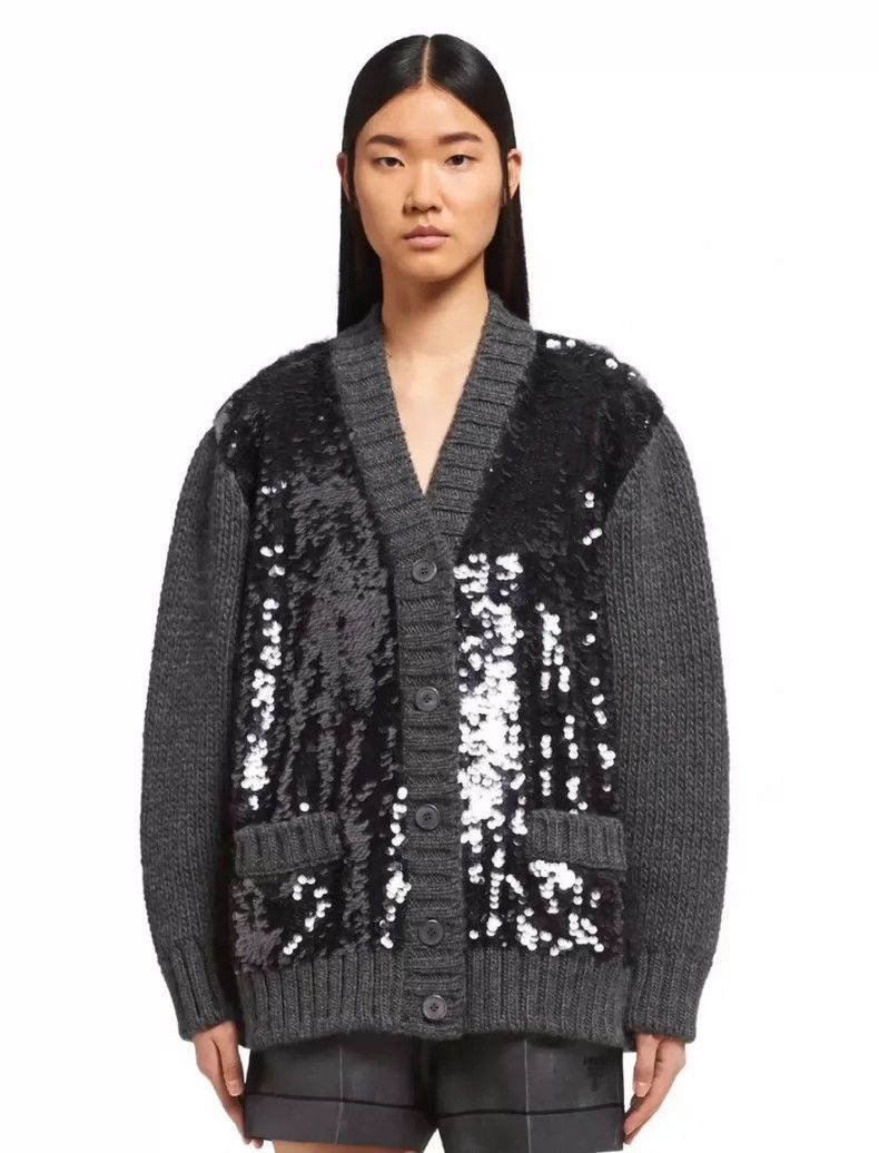 Prada Prada Sequined Knit Cardigan Spring Summer Collection-dmc Size US M / EU 48-50 / 2 - 9 Thumbnail