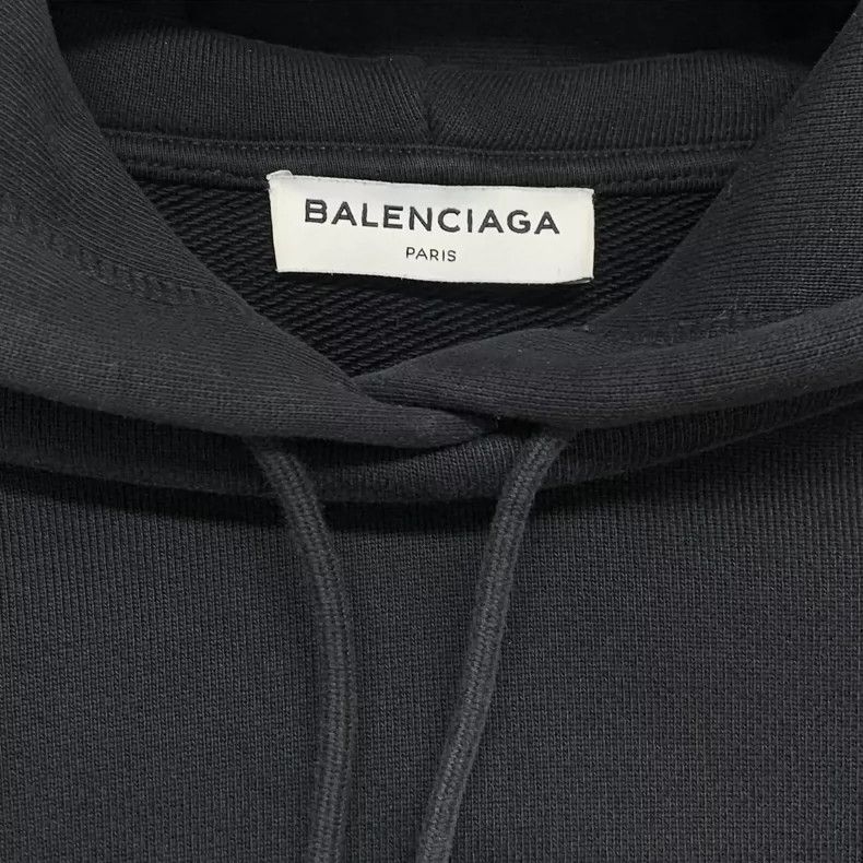 Balenciaga Balenciaga Black Hooded Sweatshirt Size S-dmc Size US S / EU 44-46 / 1 - 2 Thumbnail
