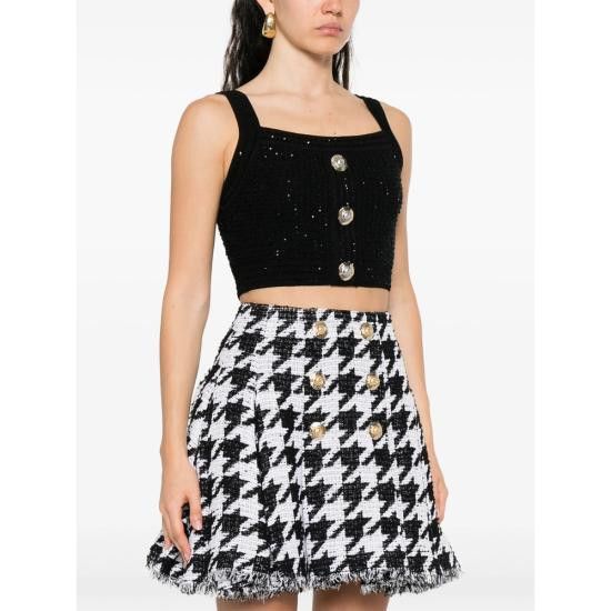 Balmain BALMAIN Women Tops FF1AB052 KI74 0PA BLACK Size XS / US 0-2 / IT 36-38 - 4 Thumbnail