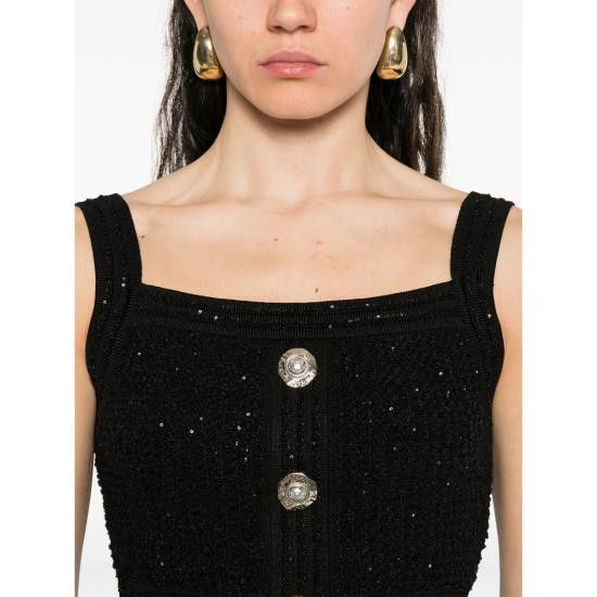 Balmain BALMAIN Women Tops FF1AB052 KI74 0PA BLACK Size XS / US 0-2 / IT 36-38 - 2 Thumbnail