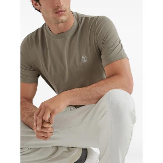 Brunello Cucinelli BRUNELLO CUCINELLI Men T-Shirts M0B138440 CEE40 GREEN Size US L / EU 52-54 / 3 - 6 Thumbnail
