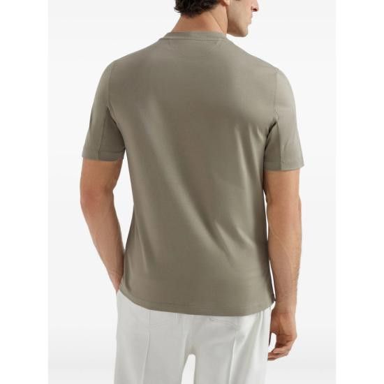 Brunello Cucinelli BRUNELLO CUCINELLI Men T-Shirts M0B138440 CEE40 GREEN Size US L / EU 52-54 / 3 - 3 Thumbnail