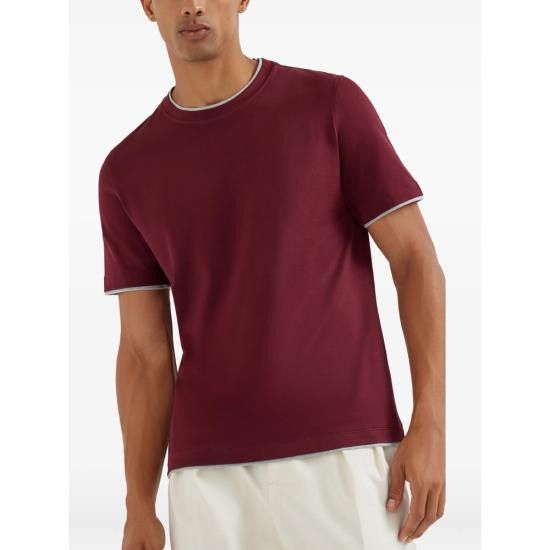 Brunello Cucinelli BRUNELLO CUCINELLI Men T-Shirts M0B137427 COA16 RED Size US XXL / EU 58 / 5 - 2 Thumbnail