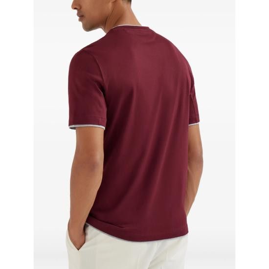 Brunello Cucinelli BRUNELLO CUCINELLI Men T-Shirts M0B137427 COA16 RED Size US XXL / EU 58 / 5 - 3 Thumbnail