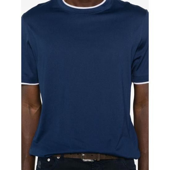 Brunello Cucinelli BRUNELLO CUCINELLI Men T-Shirts M0B137427 CCB33 BLUE Size US XXL / EU 58 / 5 - 2 Thumbnail