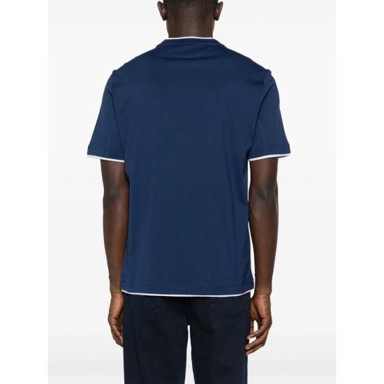 Brunello Cucinelli BRUNELLO CUCINELLI Men T-Shirts M0B137427 CCB33 BLUE Size US XXL / EU 58 / 5 - 4 Thumbnail