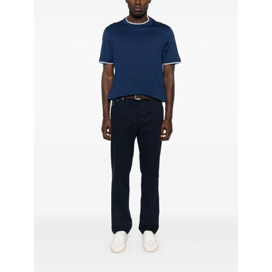 Brunello Cucinelli BRUNELLO CUCINELLI Men T-Shirts M0B137427 CCB33 BLUE Size US XXL / EU 58 / 5 - 3 Thumbnail