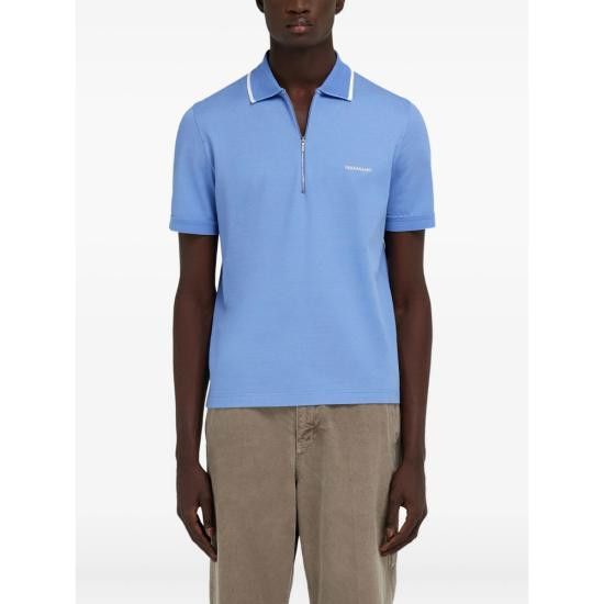 Salvatore Ferragamo SALVATORE FERRAGAMO Men Polo Shirts 144797 0786218 BL WH BLUE Size US M / EU 48-50 / 2 - 5 Thumbnail