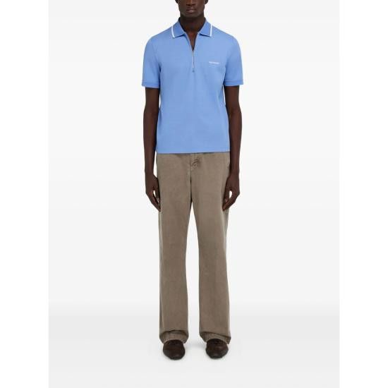Salvatore Ferragamo SALVATORE FERRAGAMO Men Polo Shirts 144797 0786218 BL WH BLUE Size US XXL / EU 58 / 5 - 4 Thumbnail