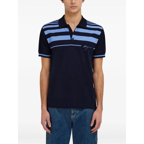 Salvatore Ferragamo SALVATORE FERRAGAMO Men Polo Shirts 144704 0786204 BLU BLUE Size US XXL / EU 58 / 5 - 5 Thumbnail