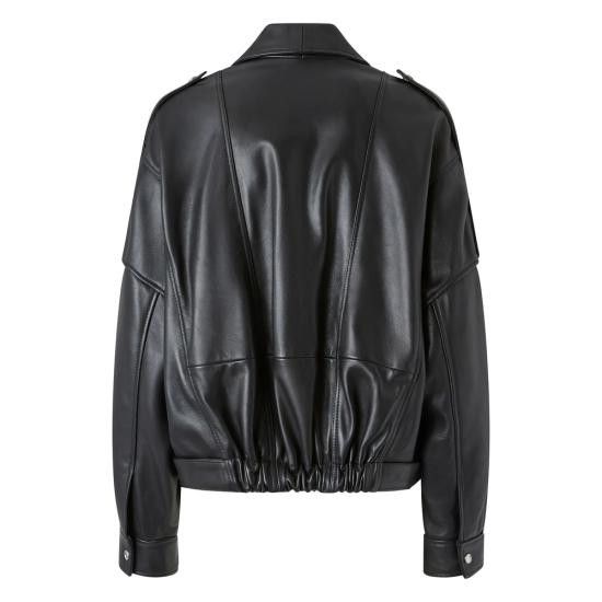 Pinko PINKO Women Leather Jackets 104877 A21L Z99 BLACK Size XS / US 0-2 / IT 36-38 - 2 Thumbnail