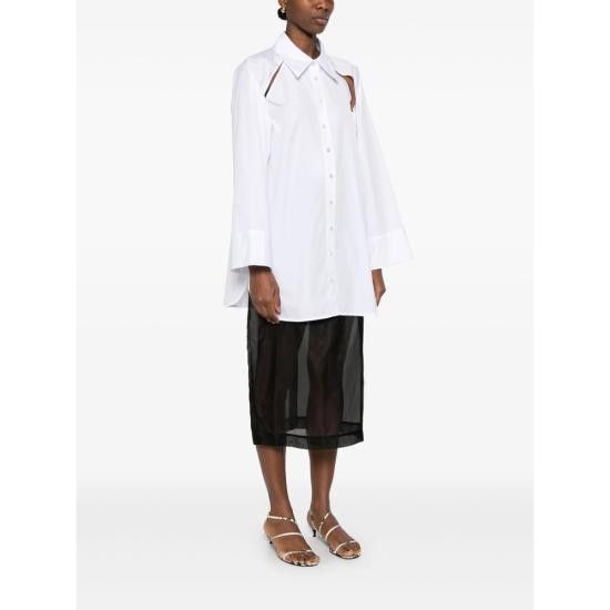 Marella MARELLA Women Shirts 170 GARDENA 001 WHITE Size M / US 6-8 / IT 42-44 - 4 Thumbnail