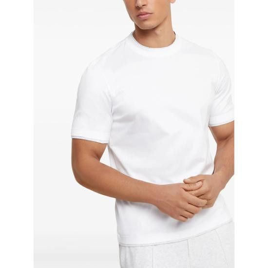 Brunello Cucinelli BRUNELLO CUCINELLI Men T-Shirts M0B137427 CW787 WHITE Size US XXL / EU 58 / 5 - 3 Thumbnail