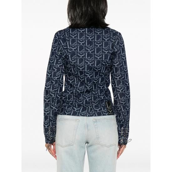 Ludovic De Saint Sernin LUDOVIC DE SAINT SERNIN Women Denim Jackets JK001U DEN002 INDIG BLUE Size S / US 4 / IT 40 - 5 Thumbnail