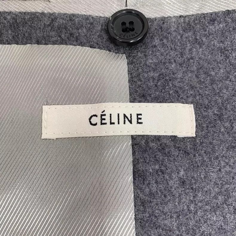 Celine Gray Wool Long Sleeve Coat by Celine Size XS / US 0-2 / IT 36-38 - 6 Thumbnail