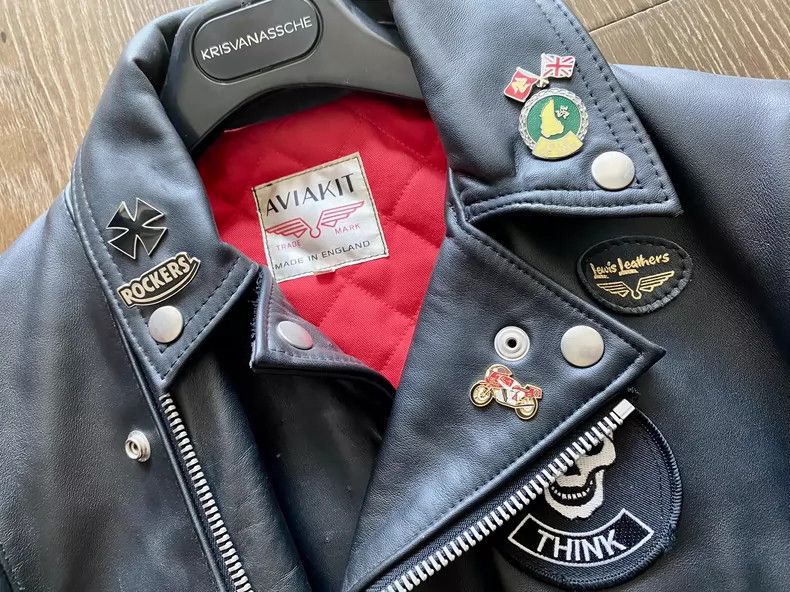 Schott Classic Black Leather Biker Jacket with Patches Size US 8 / EU 41 - 7 Thumbnail