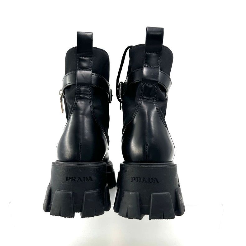 Prada Prada Monolith Black Chunky Ankle Boots Size US 10 / IT 40 - 3 Thumbnail