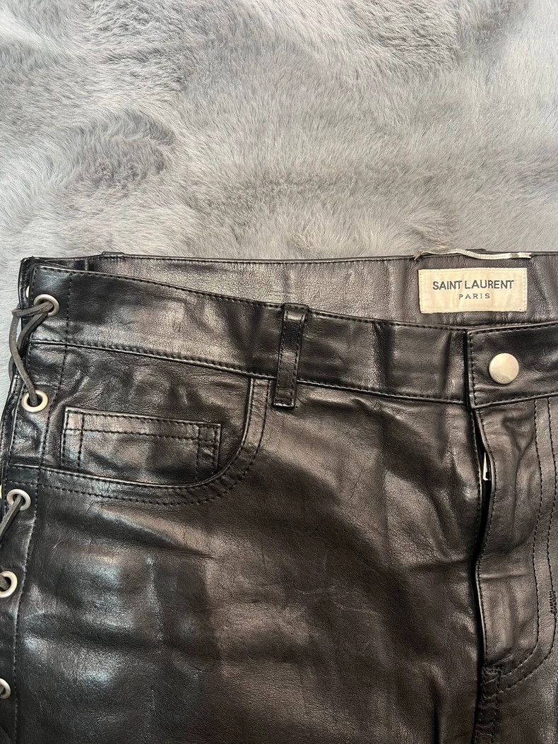 Saint Laurent Paris Saint Laurent Leather Pants with Side Braiding Size US 44 / EU 60 - 3 Thumbnail