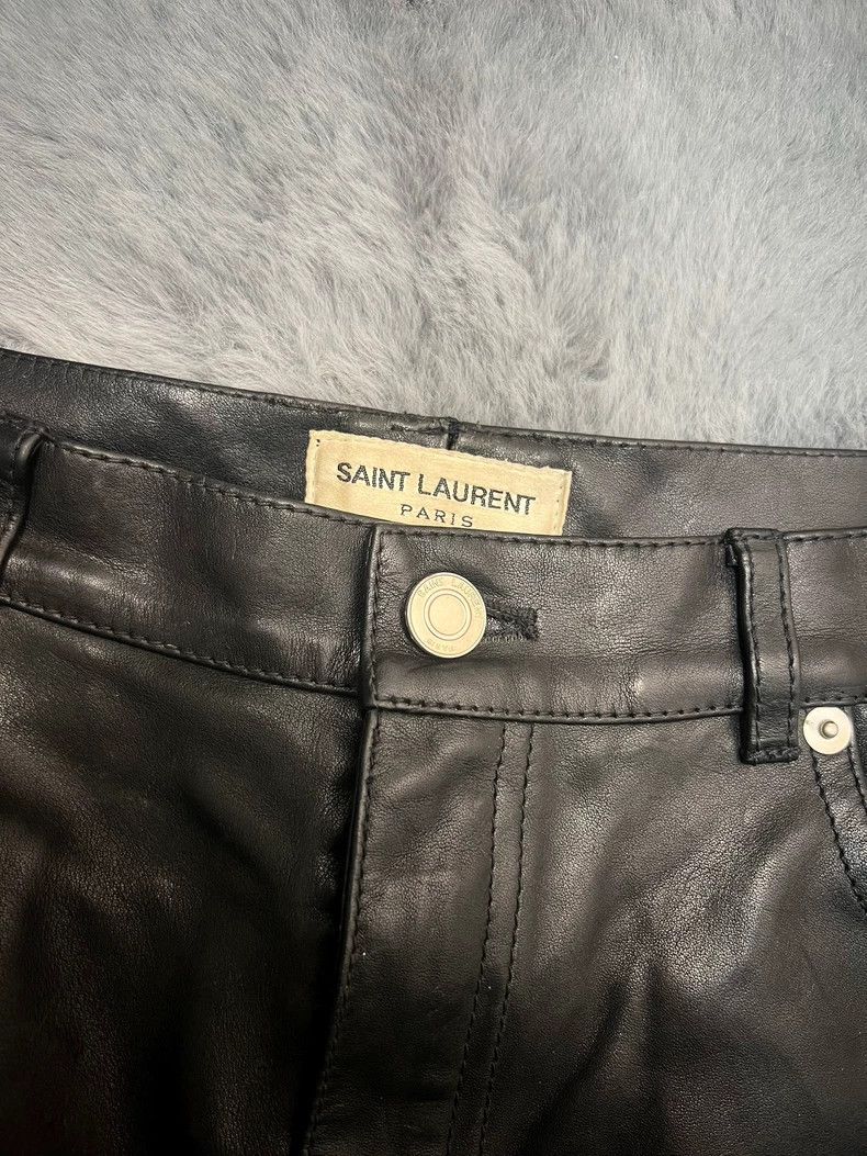 Saint Laurent Paris Saint Laurent Black Leather Pants for Spring/Summer Size US 44 / EU 60 - 3 Thumbnail