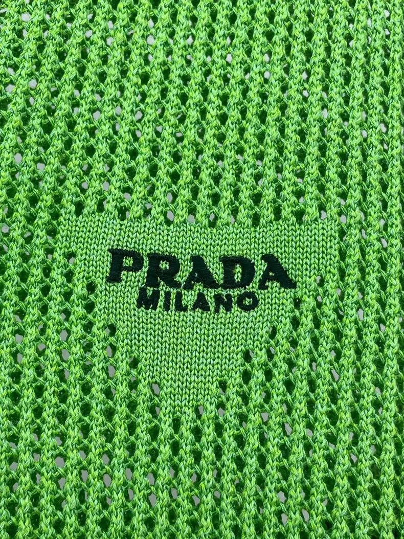 Prada Prada Green Knit Pique Polo Top-dmc Size US L / EU 52-54 / 3 - 3 Thumbnail