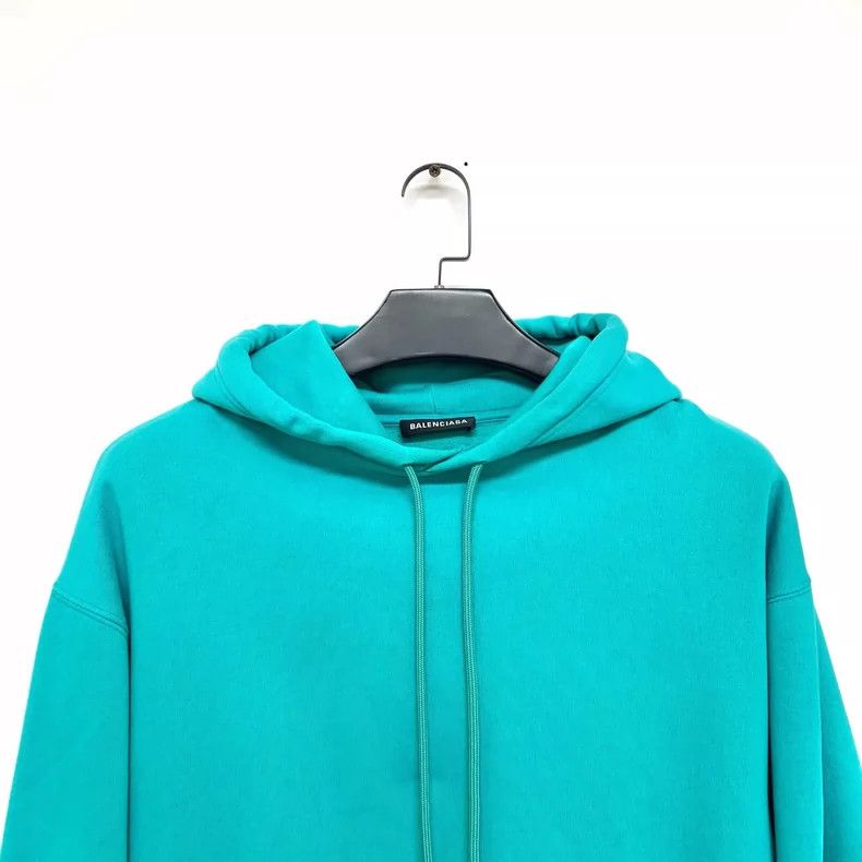 Balenciaga Balenciaga Turquoise Logo Hoodie Size S-dmc Size US S / EU 44-46 / 1 - 3 Thumbnail