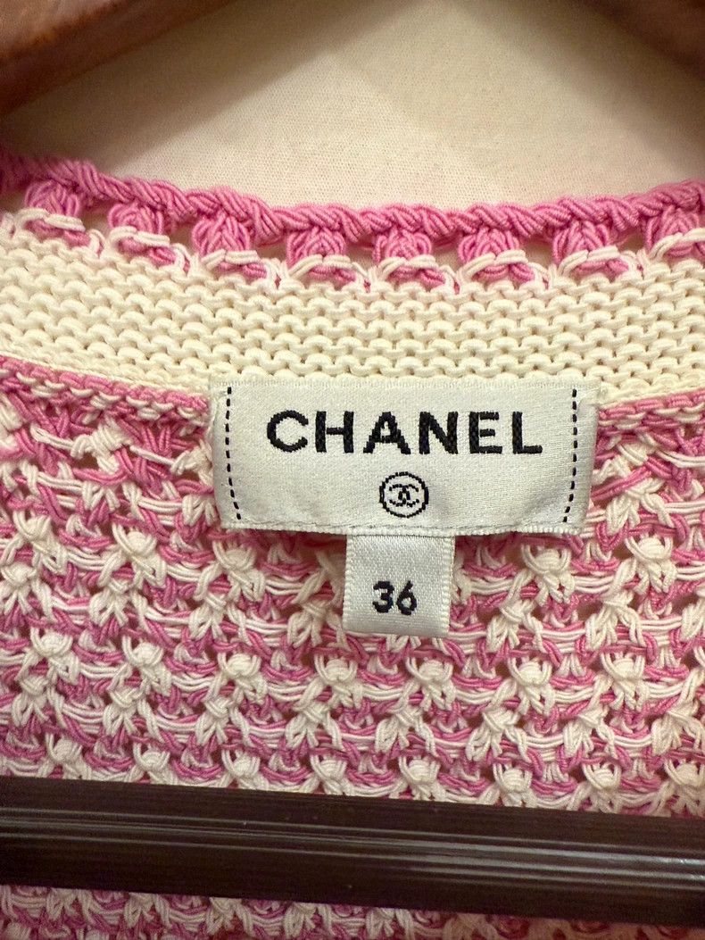 Chanel Chanel Pink Sleeveless Woven Dress F36-dmc Size 24" / US 00 / IT 34 - 2 Thumbnail